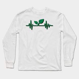 funny cool heartbeat frequency wave vegan gift Long Sleeve T-Shirt